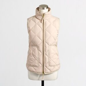 NWT J. Crew Factory Puffer Vest in  Bleached Sand - Size XXS